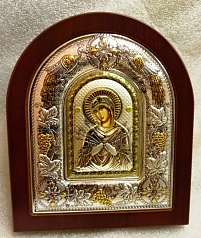 Икона. Семистрельная Богоматерь, греческая икона в серебряном окладе, размер 12*14см. Prince Silvero